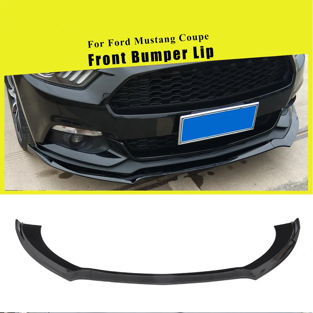 Front Bumper Lip Spoiler Splitters For Ford Mustang 2015 PP Matte Blak Glossy Black Not for Shelby GT350