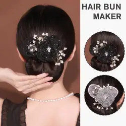 Cloth Flower Hair Clip Exquisite Flexible Hair Styling Tool Twist Hairstyle Bun Non-slip Hair Bun Maker Hair Bun Maker
