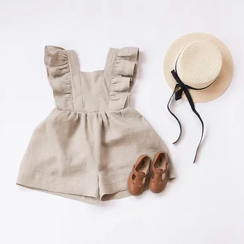 Girls Cotton Flying Sleeve Romper 1