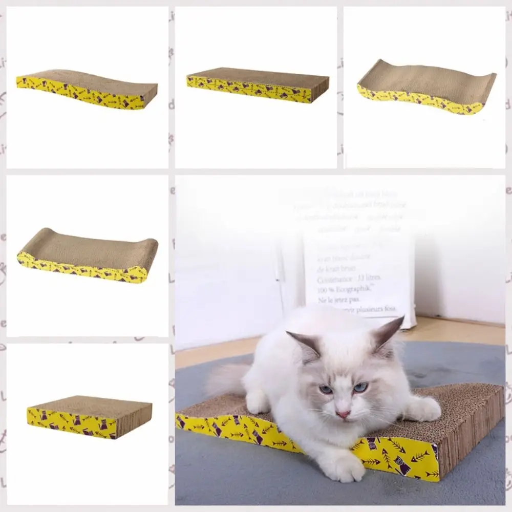 Wear Resistant Pet Cat Scratching Board Rectangle Interactive Cat Corrugated Cardboard Pad with Catnip Corrugated Paper