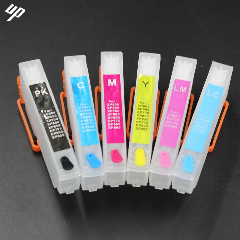 T2431 Refillable Ink Cartridge 6pcs for Epson Expression Photo XP750 XP850 XP950 XP860 XP55 XP760 XP960 XP970 printer 24XL