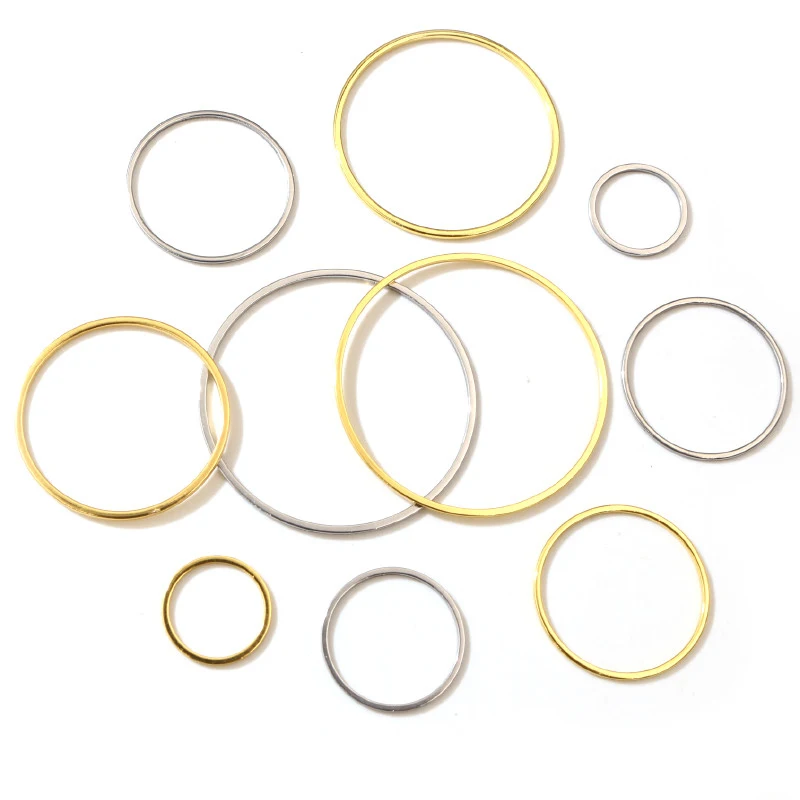 

20pcs 15/20/25/30/35/40mm 316 Stainless Steel Gold Plated Earrings Rings Big Circle Ear Wire Hoops Pendant DIY Jewelry Findings