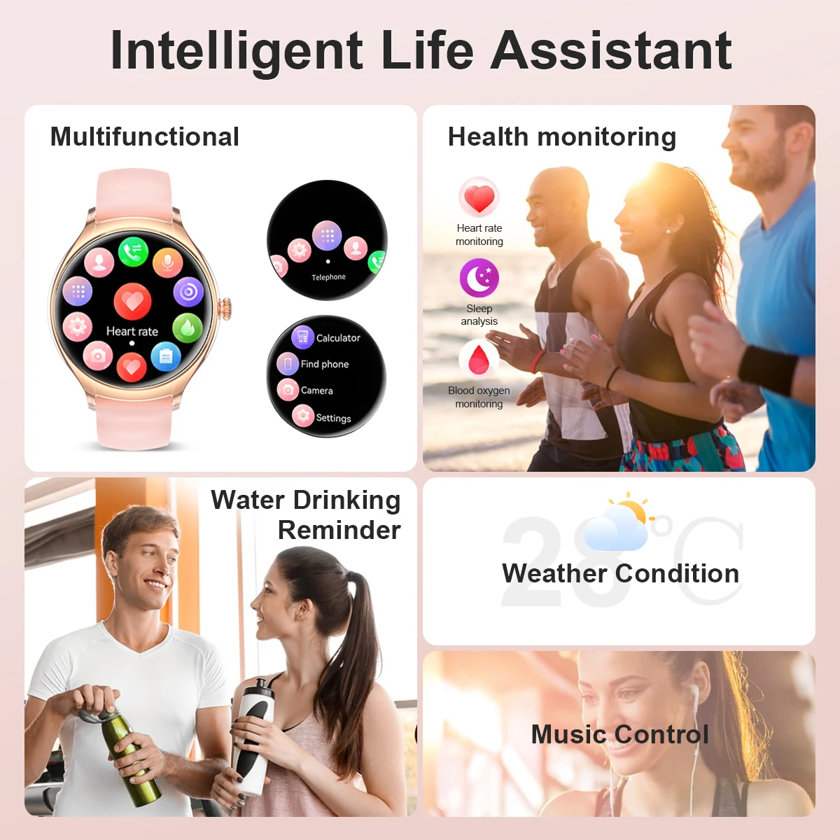 LIGE-reloj inteligente para mujer, accesorio de pulsera resistente al agua con Bluetooth, llamadas, pantalla HD de 1,39 pulgadas, x 360 360,