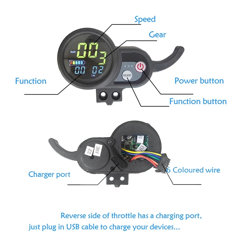 

JP Brushless Motor Controller With LCD Display Panel For Electric Bike Scooter Stall Speed Controller