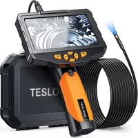 Teslong 5 inches IPS Inspection Camera, Dual Lens Borescope, Endoscope Camera with 7 LEDs, 5000mAh, Flashlight, Case, 32GB 1