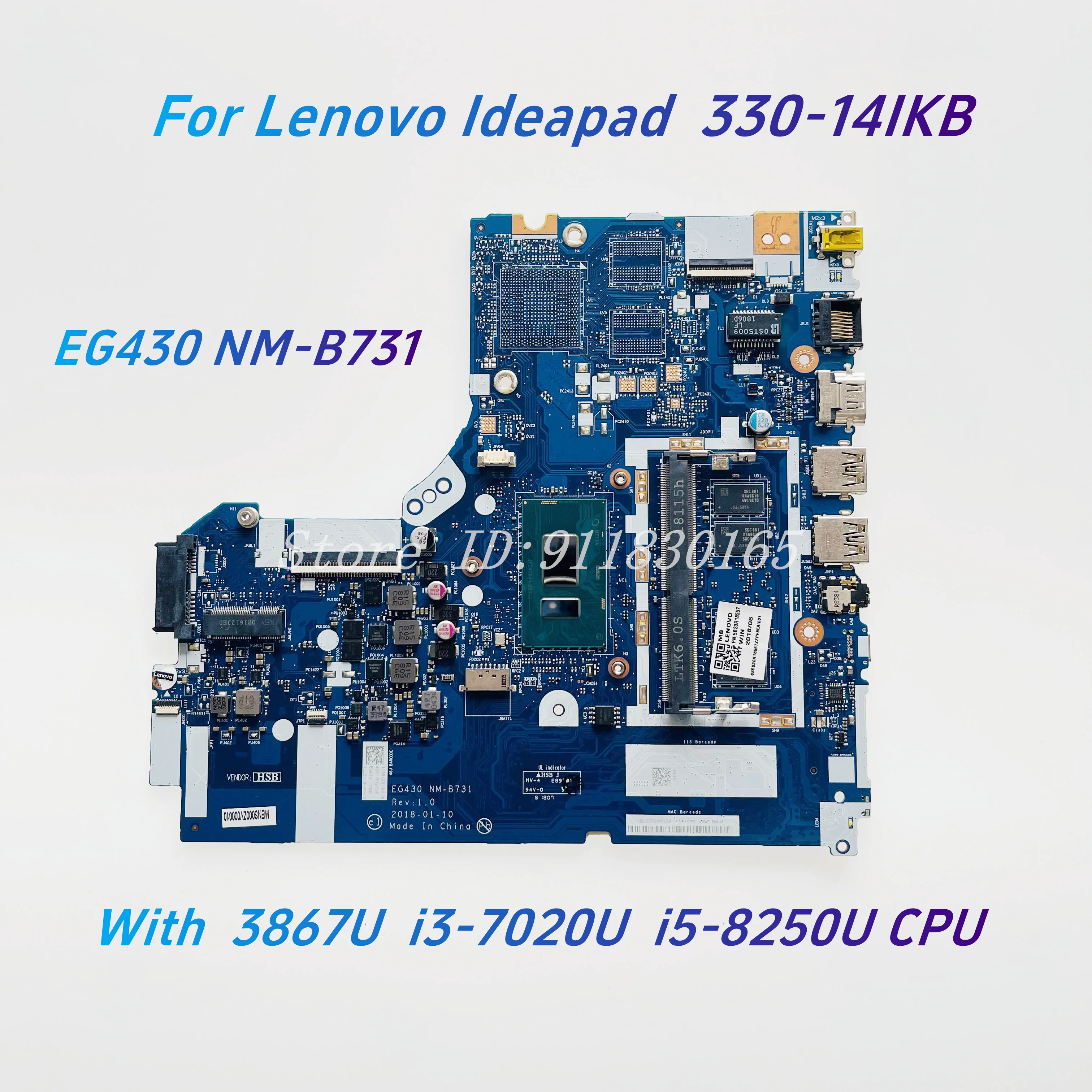 Motherboard G430 Warranty EG430 NM-B731 For Lenovo Ideapad 330