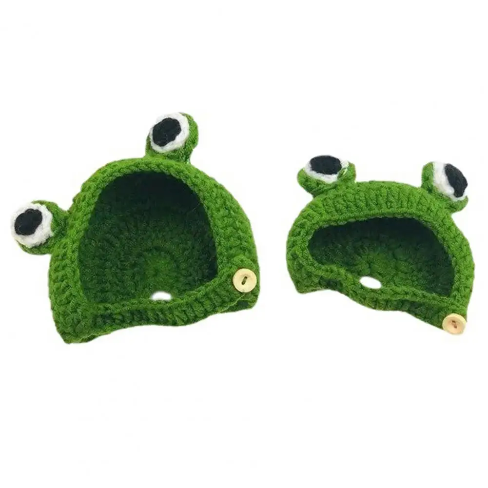 

Hand-knitted Pet Hat Hand-knitted 3d Frog Eye Decor Pet Hat Comfortable Dog Headgear for Autumn Winter Cute Cat for Small