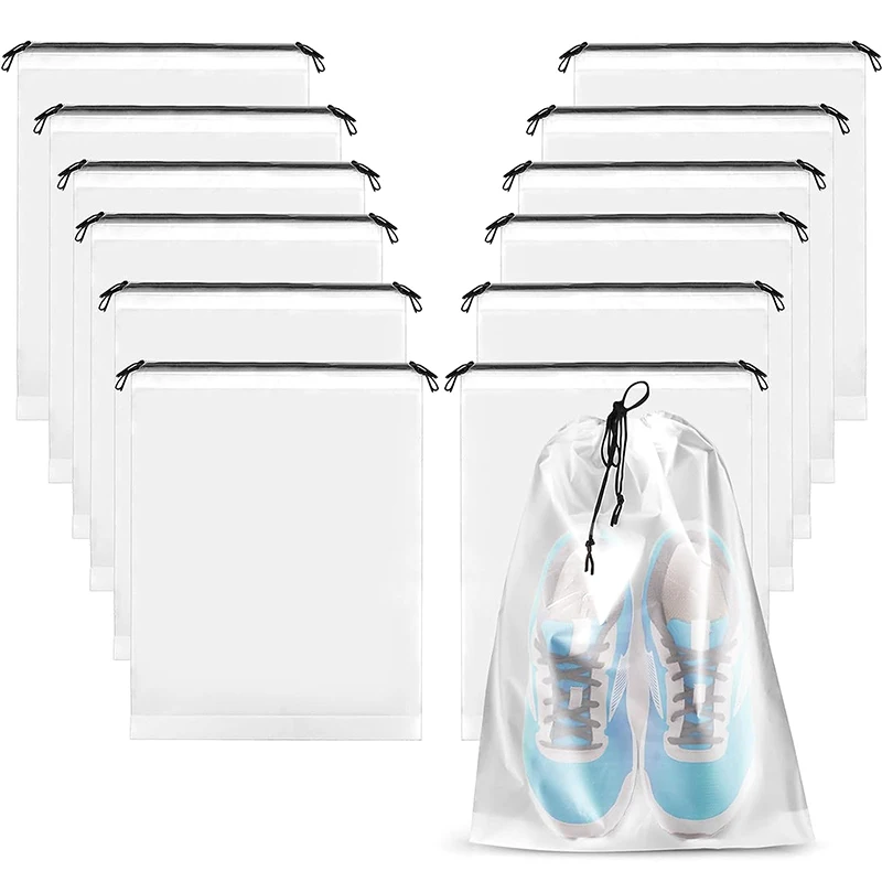 

10pcs Portable Shoes Storage Drawstring Storage Bag for Sundries Travel Makeup Pocket Waterproof Transparent Organizer Pouch