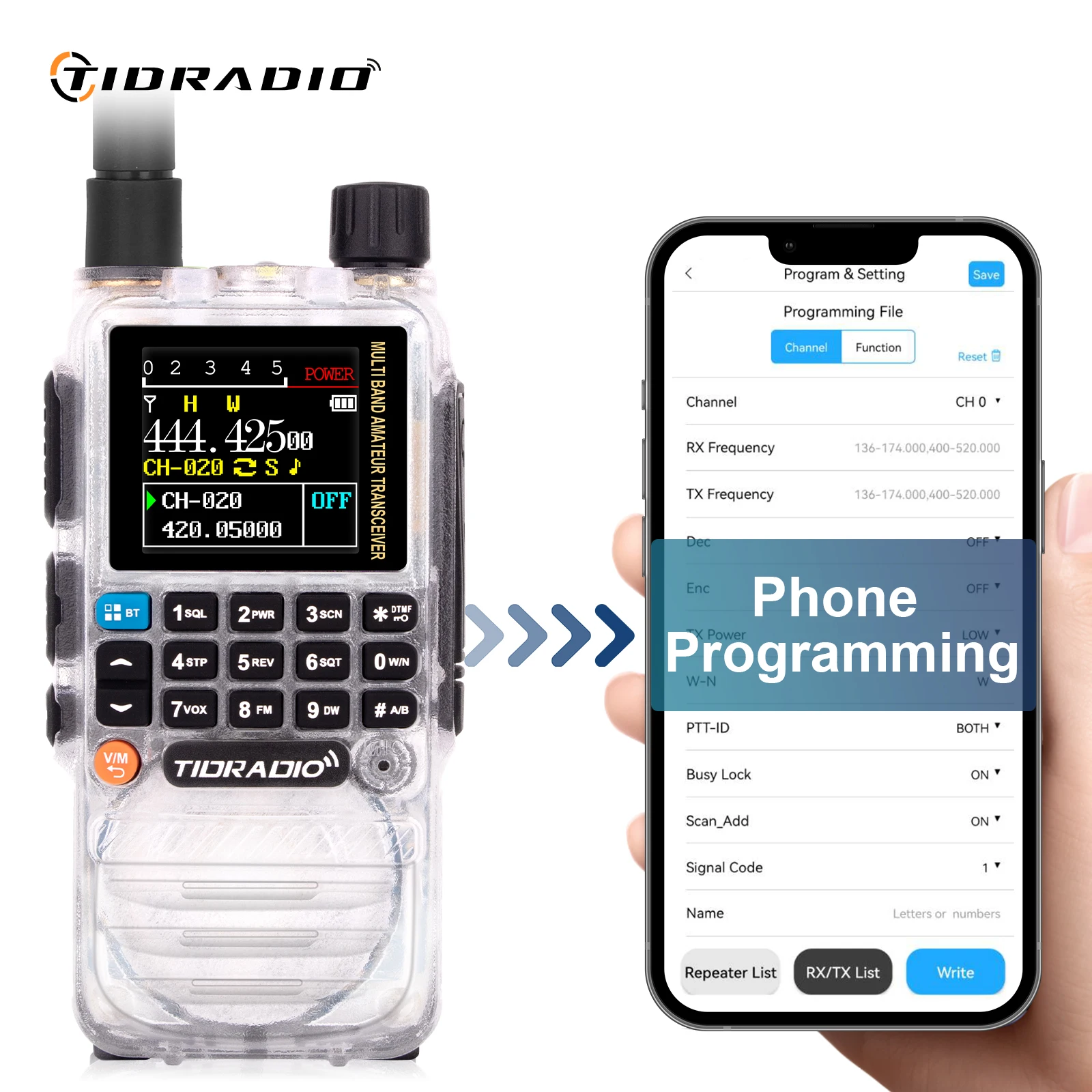 TIDRADIO TD H3 Professional Walkie Talkie Phone APP Type-C Cable  Programming &Charge Remote Multifunctional Radio Communicator 2