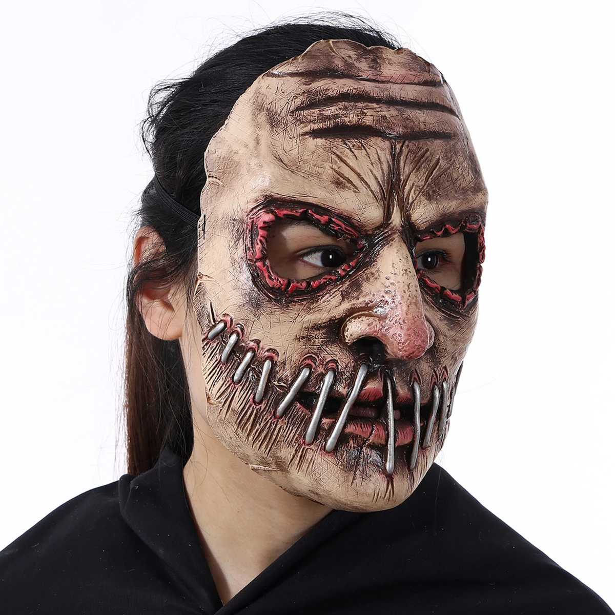 

Scary Big Mouth and Nail Ghost Masks for Halloween Full Face Latex Party Cosplay Decoration