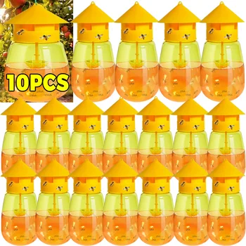 1/10PCS Wasp Traps Waterproof Hanging Hornets Trap for Indoor Outdoor Reusable Garden Fruit Flower Fly Catcher Pest Control Tool