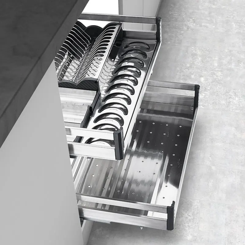 

Drawer 304 Stainless Steel Seasoning Bowl Pull-out Basket Built-in Door