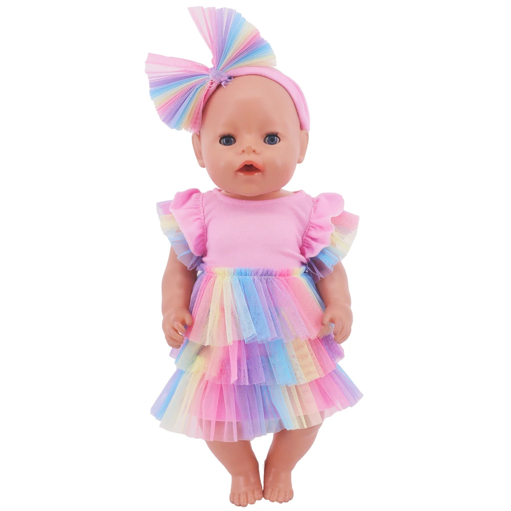 Pop Doll Clothes Dress Top Short Skirt For 18Inch American&43Cm Reborn Baby Doll Clothing Accessories Our Generation Girl's Toys 3