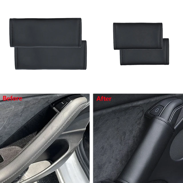 for Tesla Model 3 Y Car Door Inner handle Protective Leather Cover case 4pcs