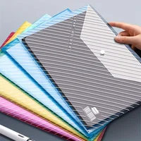 5/20pcs, A4 File Bag, Clear Plastic, Large Capacity And Snapshot Button, Perfect For School Office And Home 3