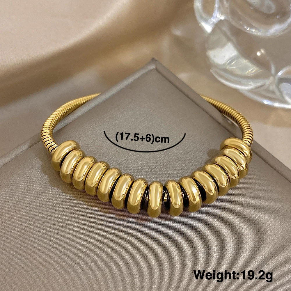 Gold Plated Two-Tone Circle Bead Bracelet - Fashionable Waterproof Jewelry