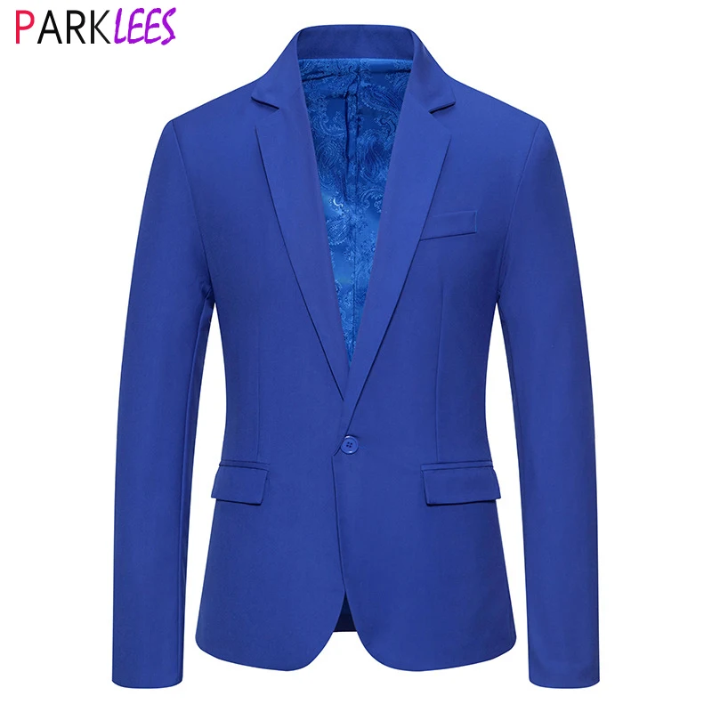 

Royal Blue Dress Blazer for Men 2024 Spring New Notched Lapel One Button Suit Jacket Wedding Business Formal Blazer Hombre 3XL