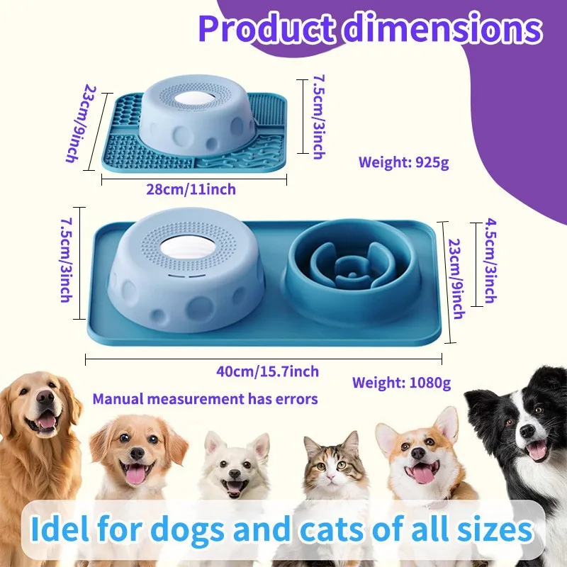 Slow Feeder Dog Bowl Silicone Anti-slip Interactive Puzzle Toy_voghion.com