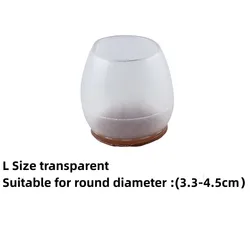 Silicone Anti - Slip Chair Leg Protectors - Furniture Pads for Noise Reduction and Floor Protection (Clean - Round - L)