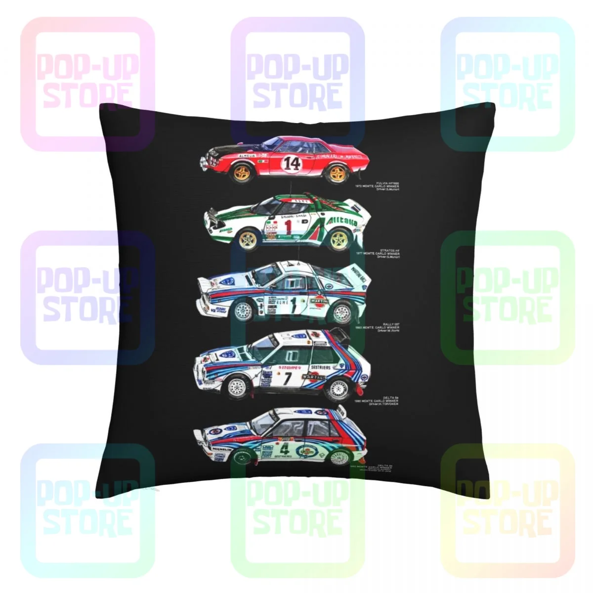 Silky Auto D'Epoca Lancia Delta Hf Integrale Rally Stratos 2 Throw Pillow Cover Pillowcase Super Soft
