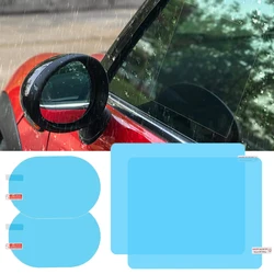 Film autocollant étanche pour rétroviseur de voiture, 2 pièces, protection contre la pluie, Anti brouillard, accessoires ovales carrés 