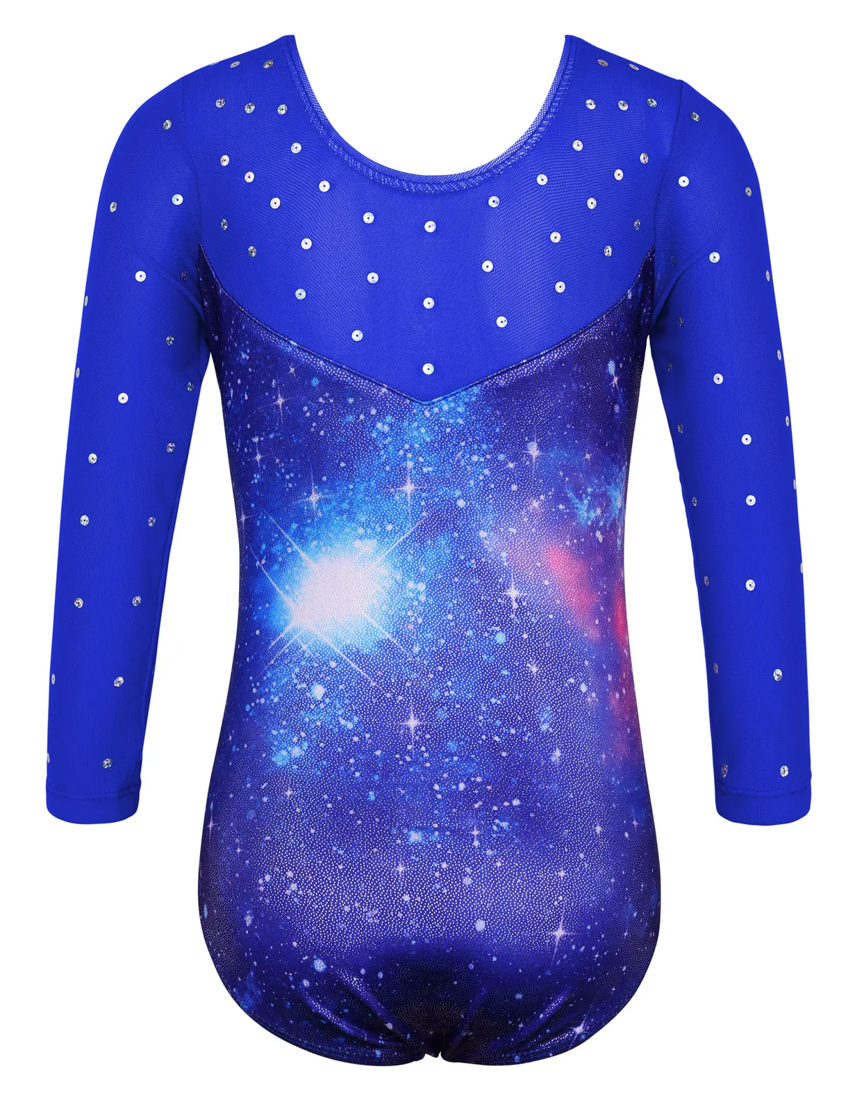 Kids Ballet Leotard Little Girls' One Piece Sparkly Gymnastics Leotard Practice Outfits 3/4 Sleeve Training Performance Clothes