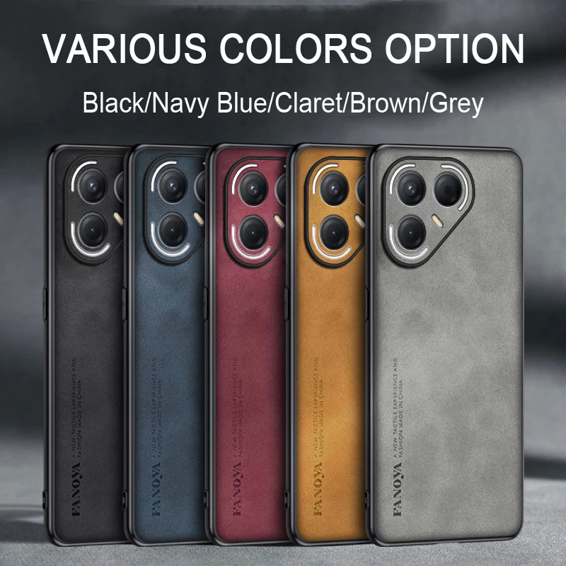 Shockproof Matte Leather Case with Soft Back Cover - Skin Feel Protector