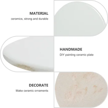 Plate Ceramic Chip Blank Porcelain Board for Unfinished Ceramic Plate DIY Painting Round Chip Craft Training Canvas 1