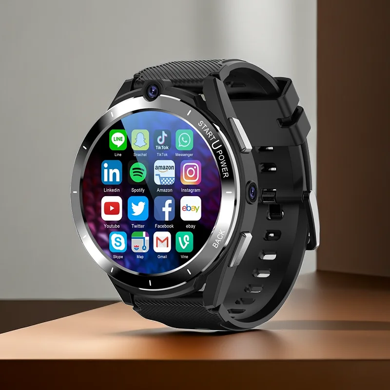 

Ajeger 4G LTE Smart Watch Men 6GB+128GB Android 11 1.6" Smartwatch Phone 900 mAh GPS Wifi Dual Camera SIM Card Call Google Store