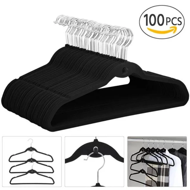 Durable Plastic and Metal Clothing Hangers, 100 Pack - AliExpress