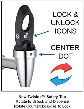 40 Cup Capacity Hot Water Boiler Urn with new Twisloc&tilde; Safety Locking Tap, Metal Spout, Stainless Steel Double Wall and a Unique