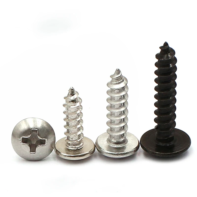 

100 шт. M3 M3.5 круглая Крестовая Кнопка Phillips большая плоская головка Самонарезающий болт L = 6/10/14/18/19/25/30/40 мм