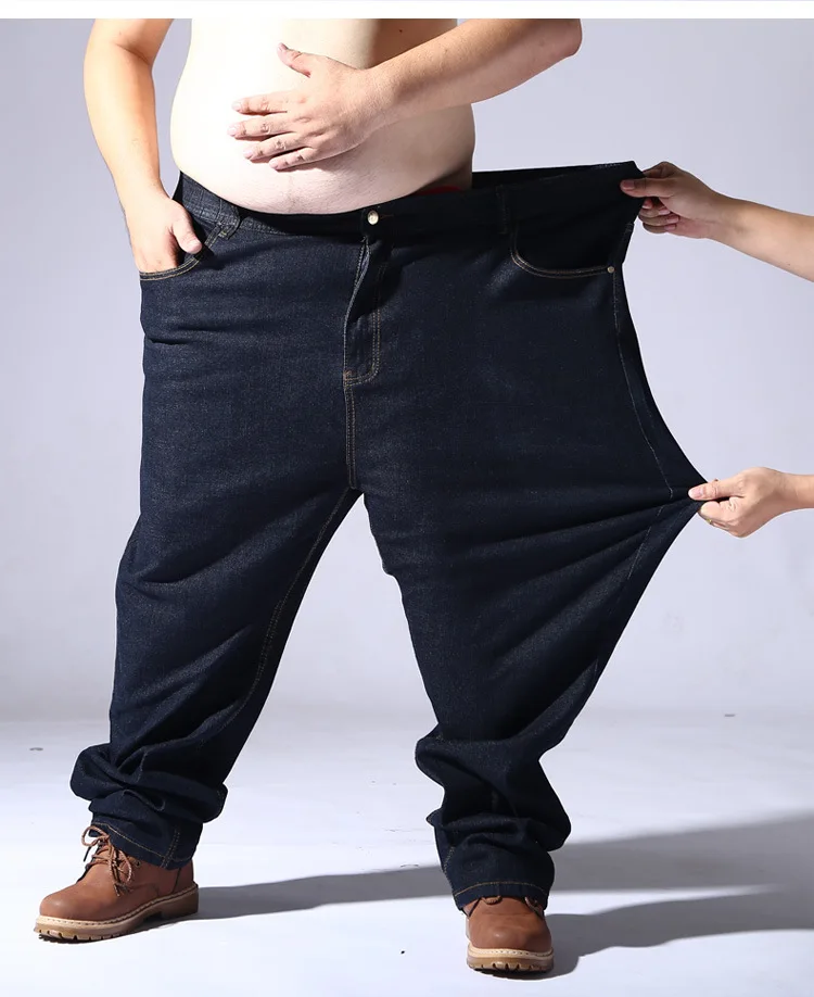 Big size jeans for men oversize 11XL 12XL 13XL 14XL high waist jeans Trousers man denim pants straight 62 64 66 Elasticity jeans 4