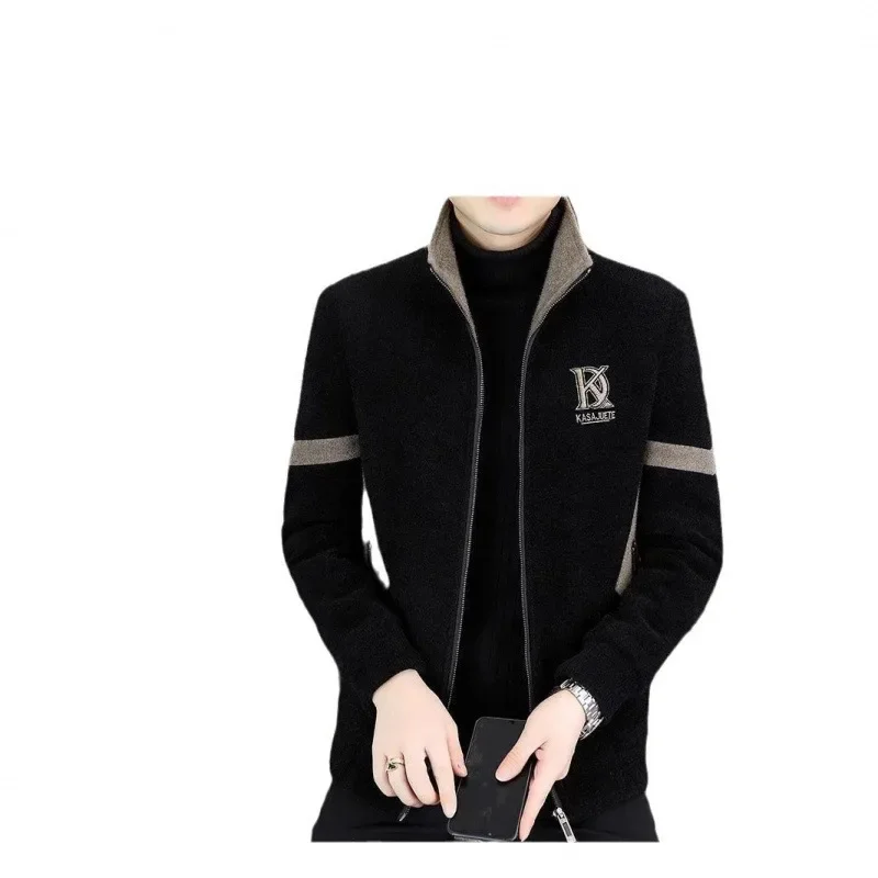 Men's Fashionable Woolen Jacket Autumn Winter Thickened Fleece