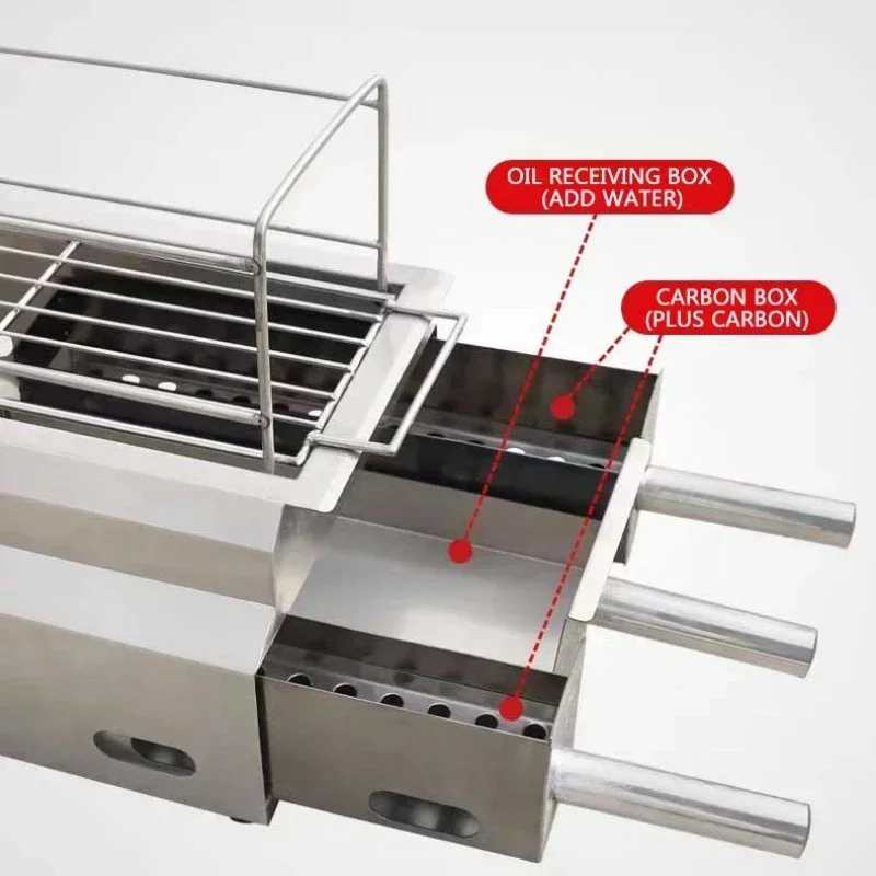 Outdoor Barbecue Stove Commercial Smokeless Meat Grill Stainless Steel Barbecue Rack 5