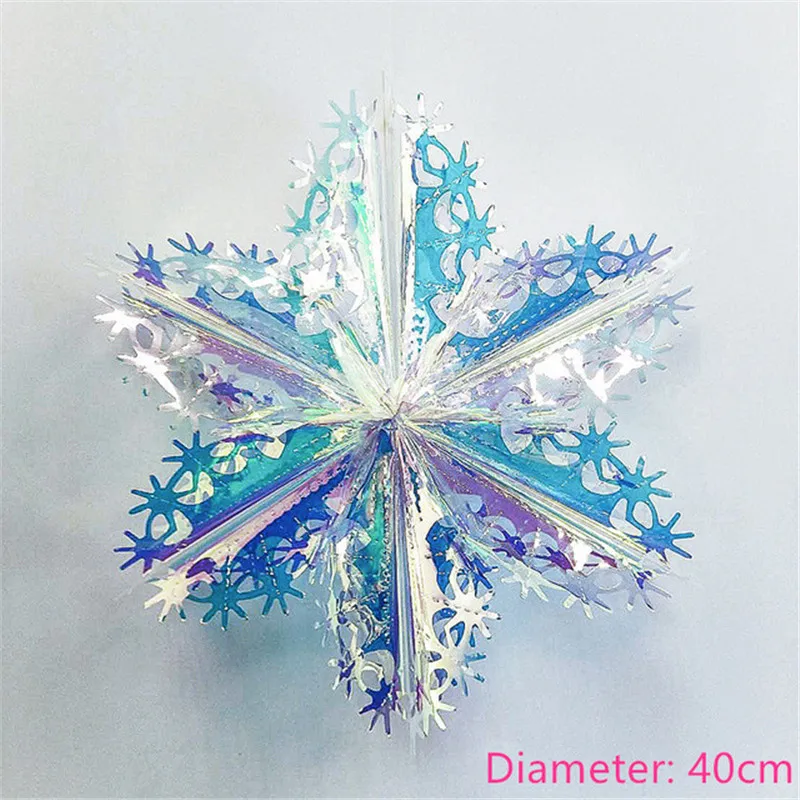Neon Film 3D Snowflakes Frozen Birthday Party Ornaments Christmas Decorations for Home Fake Snow Winter Wonderland Navidad 2023