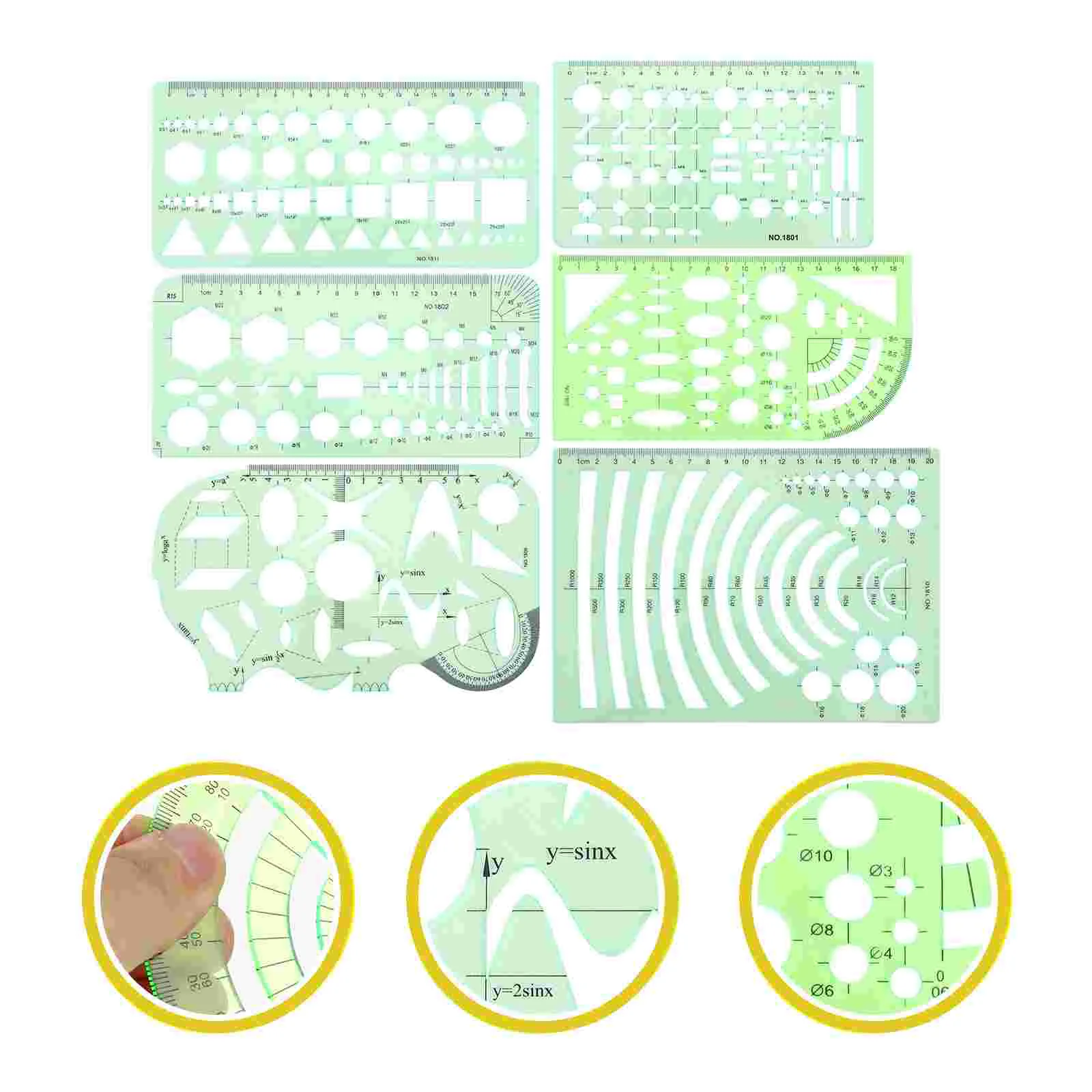 

Drawing Template Ruler Stencils Drafting for Painting Plastic Geometric Drawing Template Measuring Rulers Architect Scale