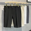 Summer Loose Male Shorts 2023 Korean Solid Shorts Men Fashion Business Office Mid-rise Button Straight Casual Five Points Pants 1