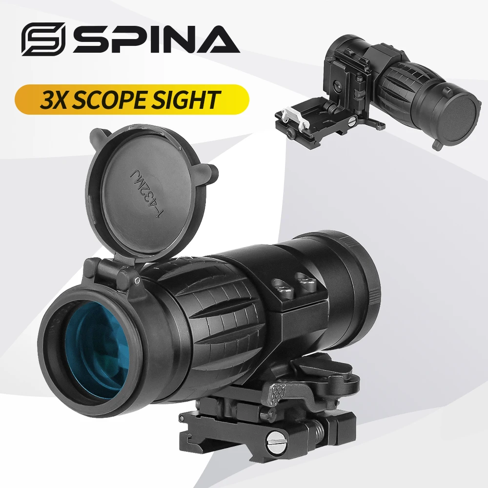 SPINA OPTICS Tactical 3X Magnifier for Red Dot Sight Rifle Scope with