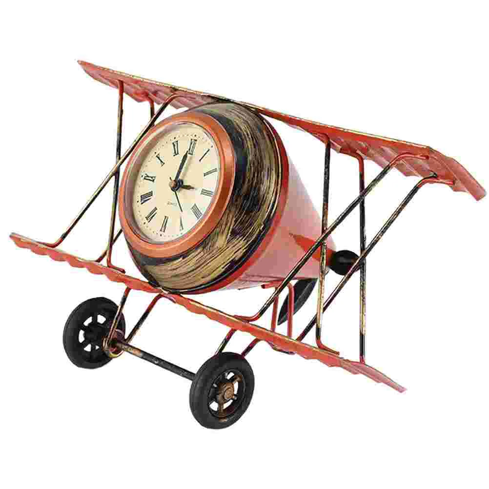 

Vintage Style Clocks Table Decor Dorm European Retro Desktop Decoration Airplane Living Room