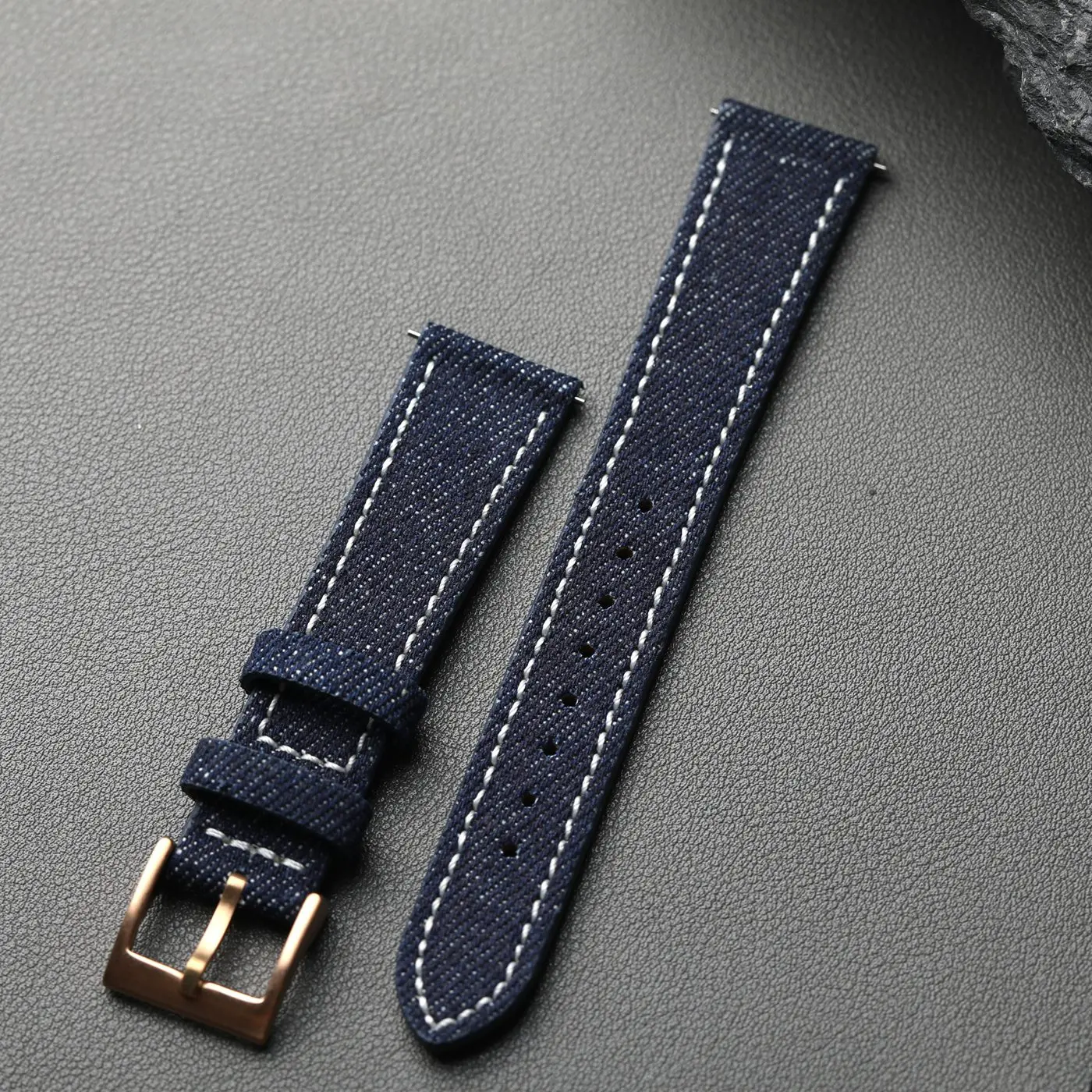 Premium Leather-Fit Denim Strap - Quick Release, Soft & Durable Bracelet in Multiple Colors