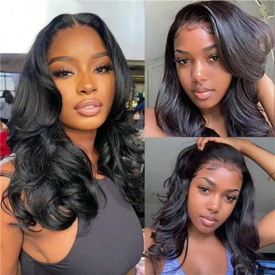 16 Inch 13x4 Body Wave Lace Front Human Hair Bob Wig Pre Plucked Wear and Go Short Wave Human Hair Wig for Women 3