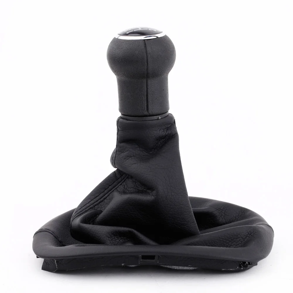 New 5 Speed Gear Shift Knob Gaitor Boot Black PU Leather Shift Knob Boot for VW Passat B5 Volkswagen