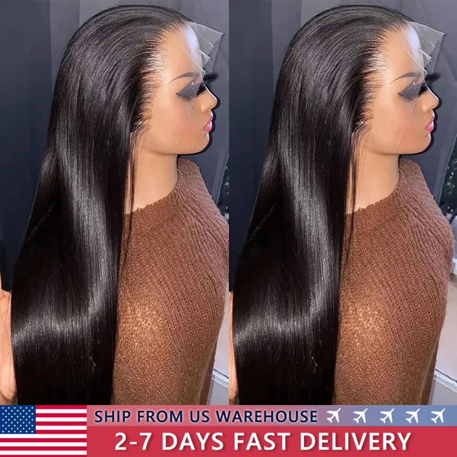 Human Hair Wig 30 36 Inch 180 Density 13x6 Straight Lace Frontal Human Hair Wig Brazilian 13x4 Lace Frontal Human Hair Wigs For Women Bling