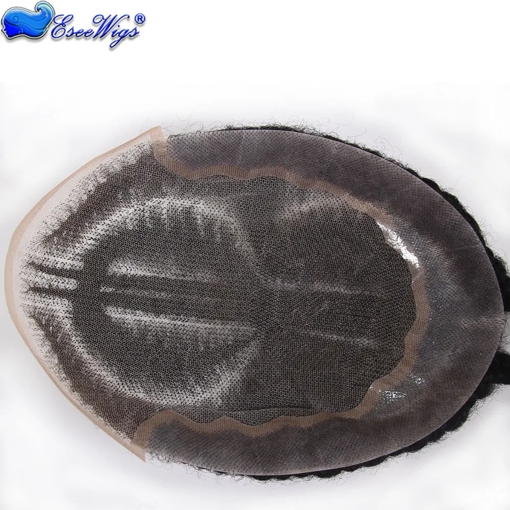 8 Cornrow Braids Afro Braids Male Hair Prosthesis V Eight Strand Braids Toupee for Men and Women Breathable Full Lace Human Hair