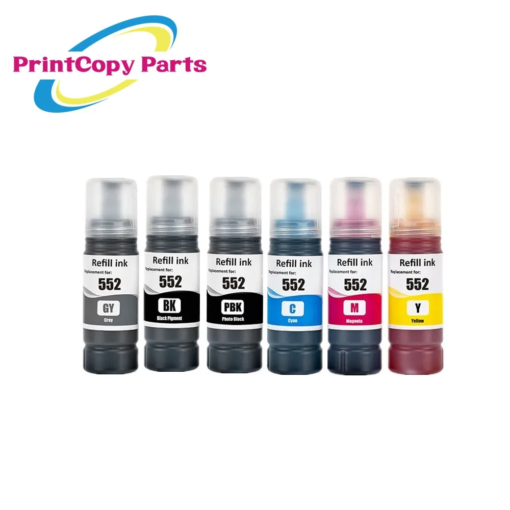 1Set 552 T552 Colore Compatibile Ricarica Bottiglia A Base D'Acqua Inchiostro Sfuso Per Stampante Epson Ecotank Et-8500 Et-8550