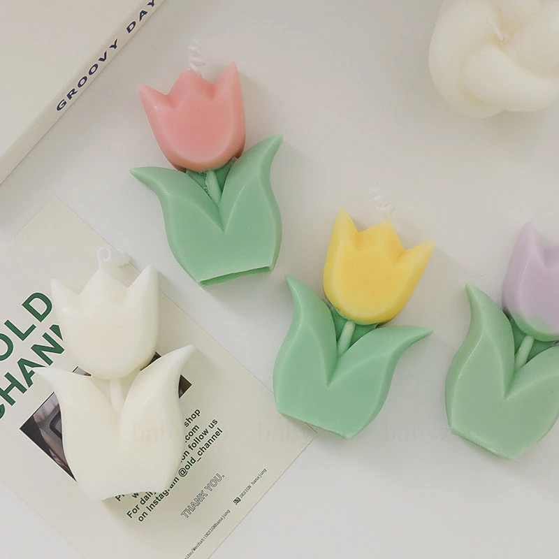 3d tulipa silicone molde aromaterapia vela fazendo