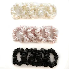 

5 pcs Imitation Silk Cloth Art Large Intestine Circle Solid Hair Circle Rubber Band Ponytail Holder Fashion Hair Accessories