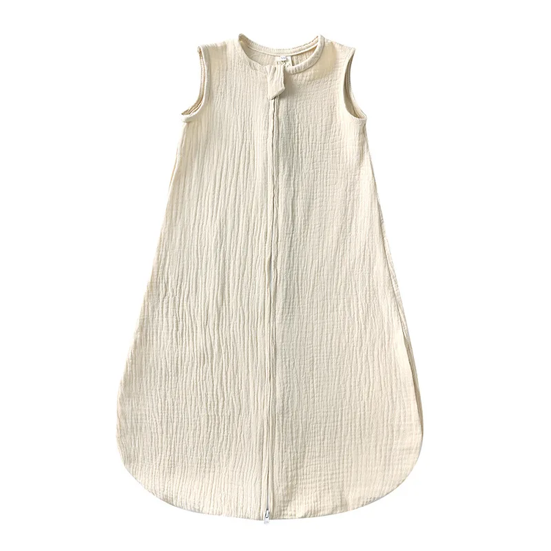 Spring Summer Solid Infant Zipper Sleepsacks Boy Girl Baby Thin Sleeveless Vest Sleepbag Kid Cotton Quilt Newborn Clothes