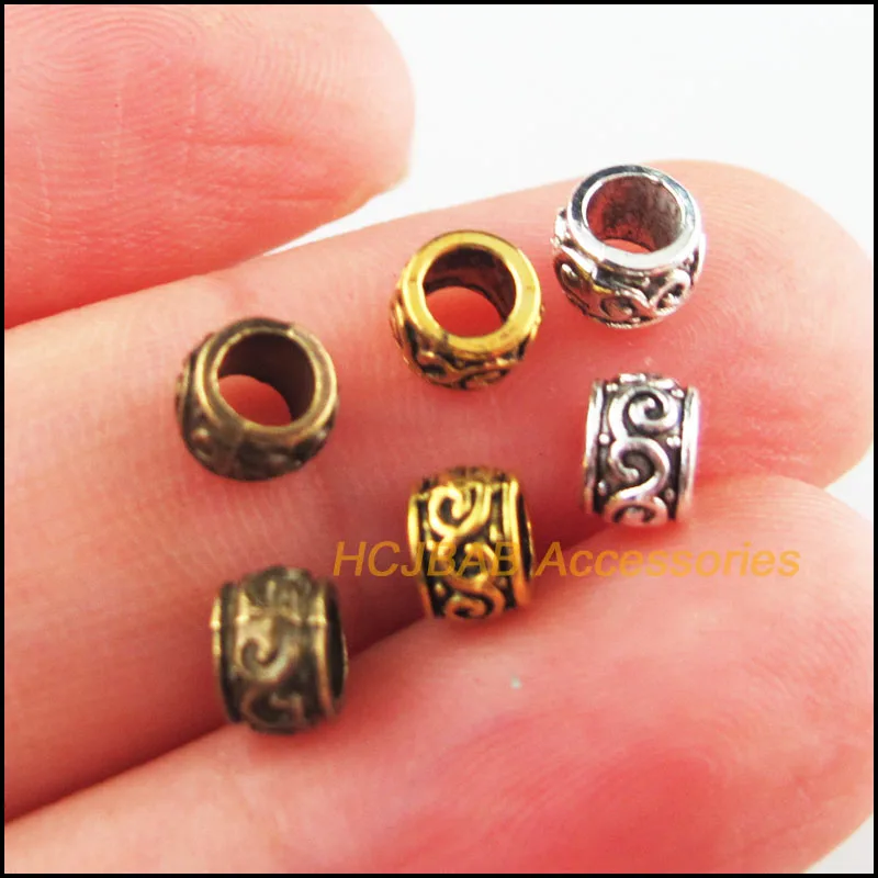 Spacer Beads 100Pcs Bronze Gold Silver Plated Flower Tube 5mm